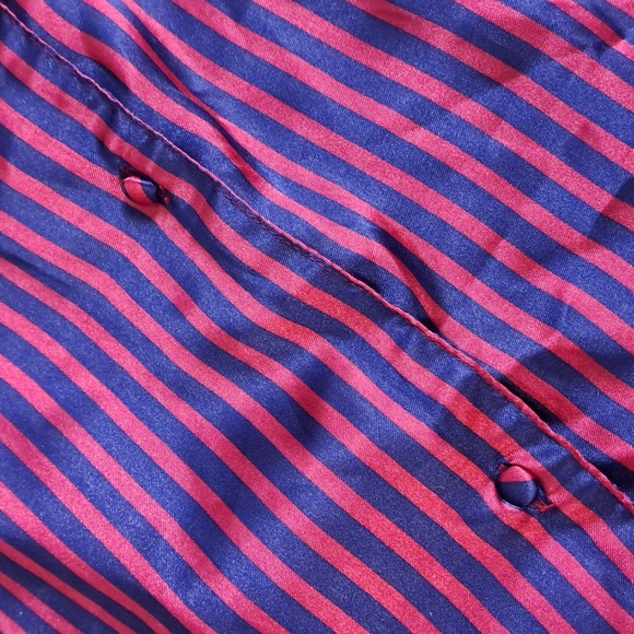 Vintage Secrecy silky striped oversized button front pajama shirt szL - Picture 12 of 14